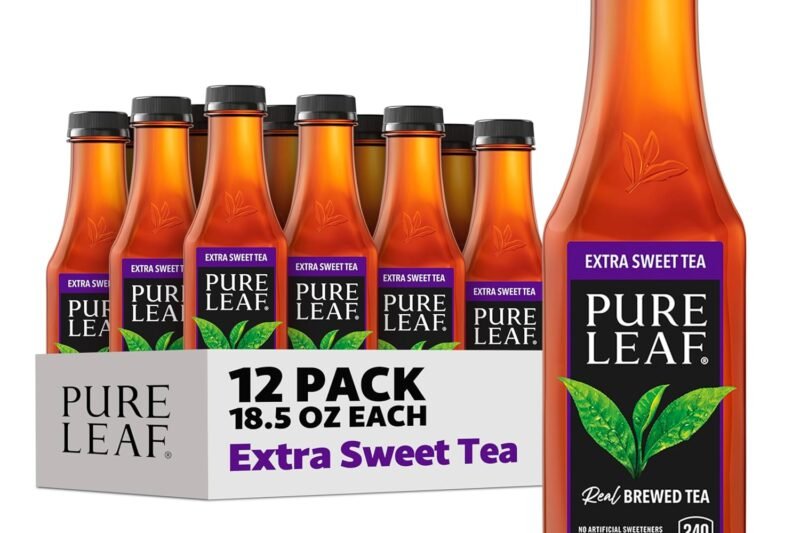 Pure Leaf Iced Tea, Extra Sweet, Real Brewed Tea, 18.5 Fl Oz Bottles (Pack Of 12)