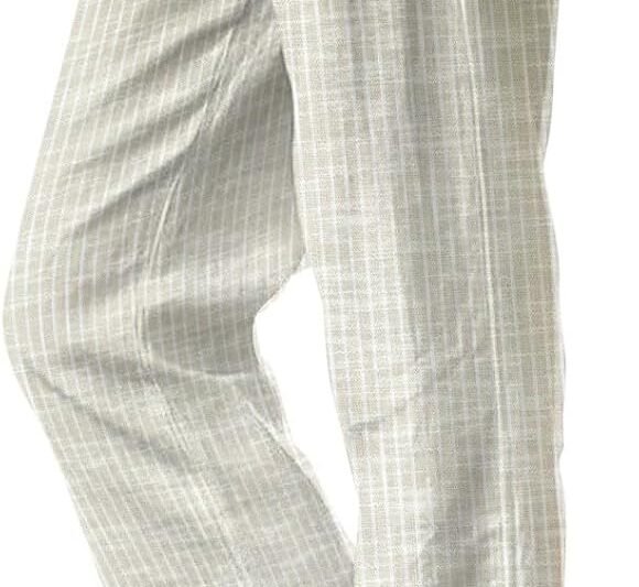 Cotton Linen Pants for Women Summer Boho Plus Size Elastic Waist Casual Loose Beach Straight Leg Trouser with Pockets