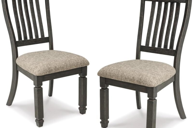 Signature Design by Ashley Tyler Creek 19.25″ Dining Room Upholstered Chair, 2 Count, Antique Black