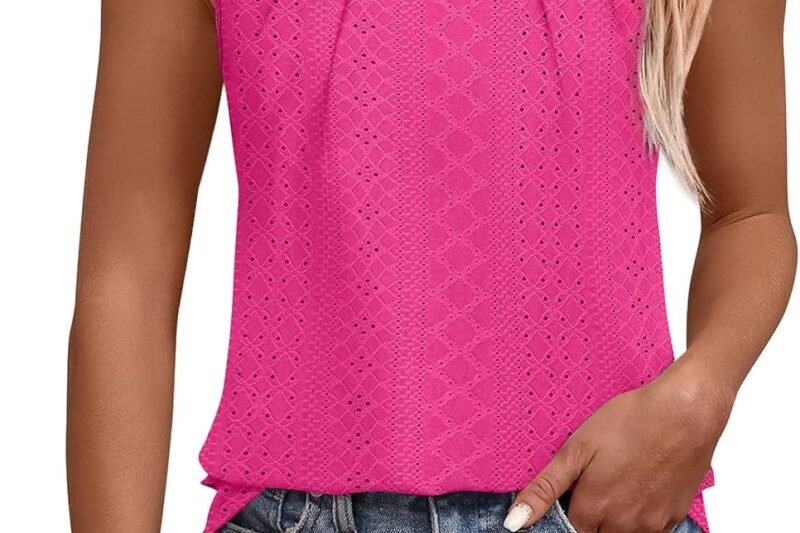 WIHOLL Womens Tank Tops Loose Fit Casual Sleeveless Tops Keyhole Neck Trendy Summer Tops Flowy Clothes Outfits 2025