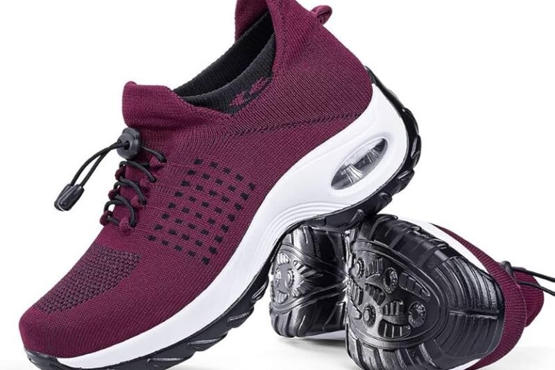 Women’s Walking Shoes Sock Sneakers – Mesh Slip On Air Cushion Lady Girls Modern Jazz Dance Easy Shoes Platform Loafers