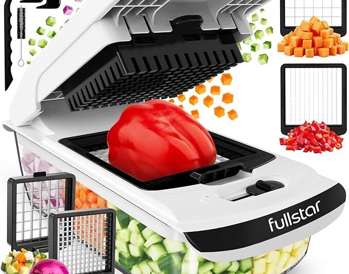 Fullstar The Original Pro Chopper – Vegetable Chopper and Dicer, Food Chopper with Container, Fruit Cutter, Kitchen Gadgets & Gifts, Home Essentials (2 in 1, White)