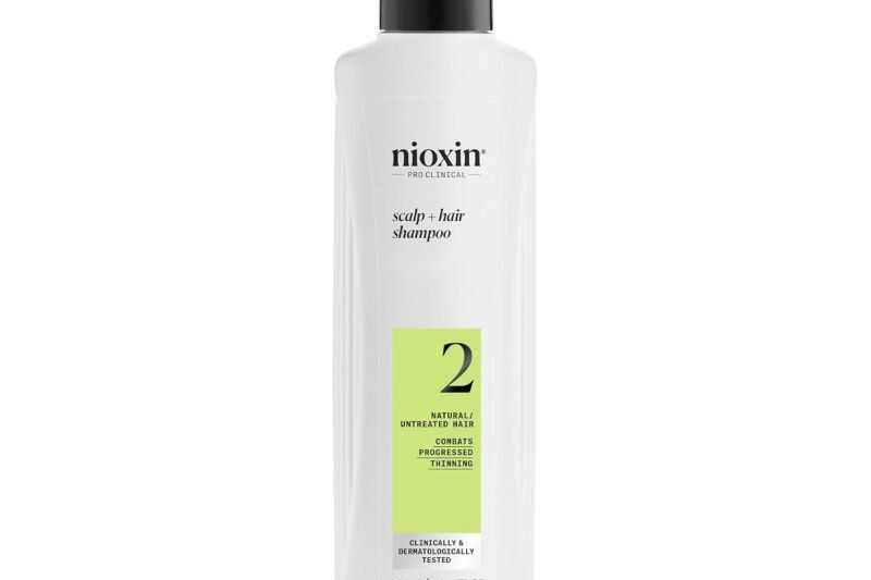 Nioxin System 2 Scalp + Hair Thickening Shampoo for Natural Hair with Progressed Thinning | Cleanse & Boost Hair Density with Niacinamide & Biotin